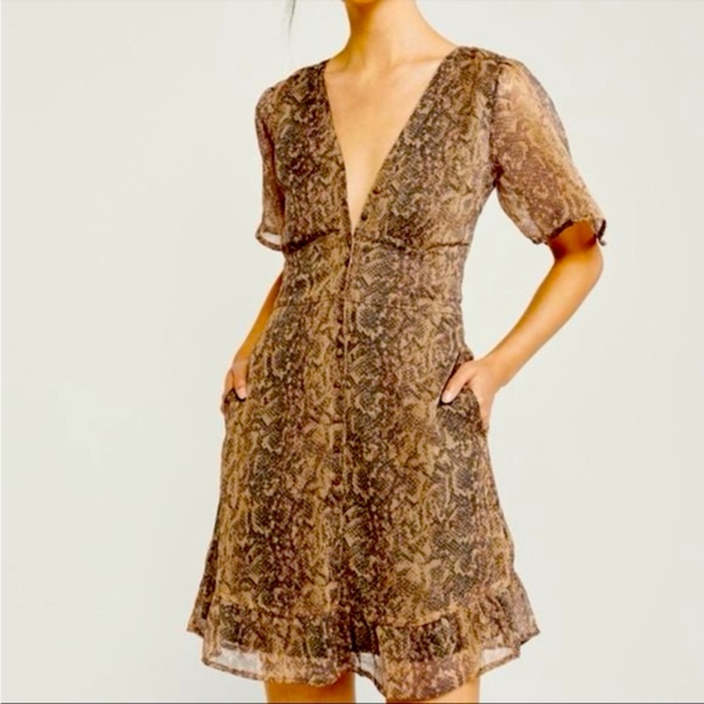 Abercrombie Brown Snake Print Dress